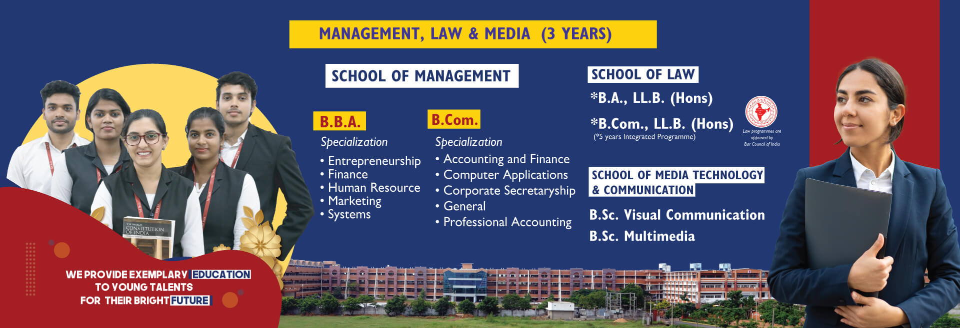 School Of media, management & law Admissions open 2025