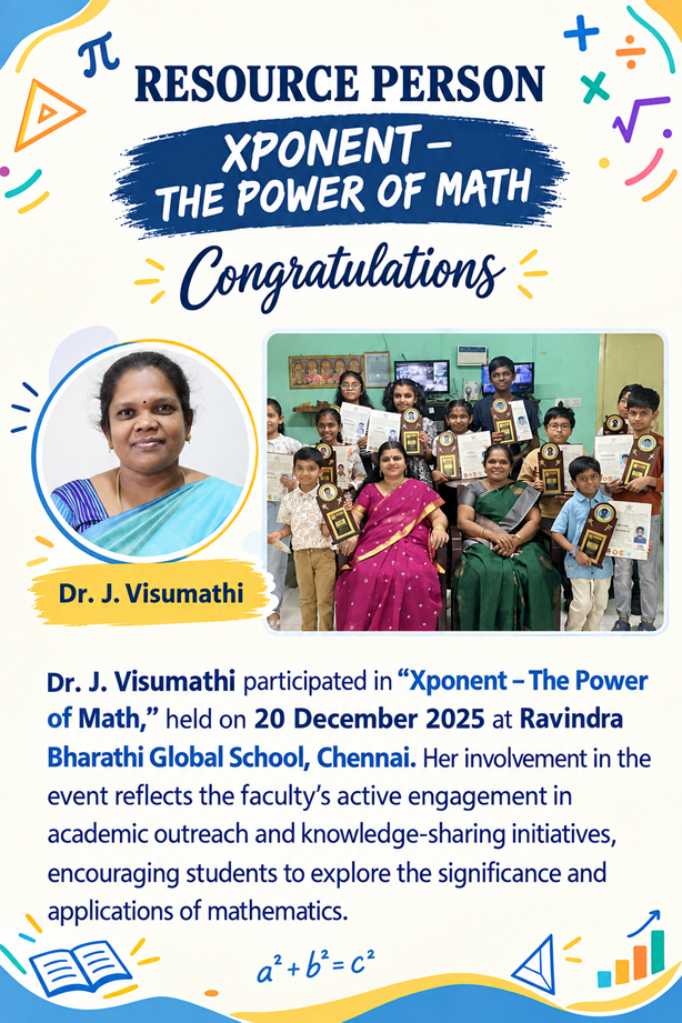 Xponent Power of Math - Dr. J. Visumathi