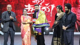 Vikram at Veltech university for veeradheerasoora audio launch